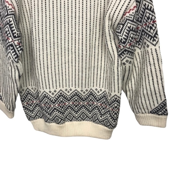 Levandi Ivory Wool Zip Fair Isle Cardigan Sweater Jacket - Picture 7 of 10